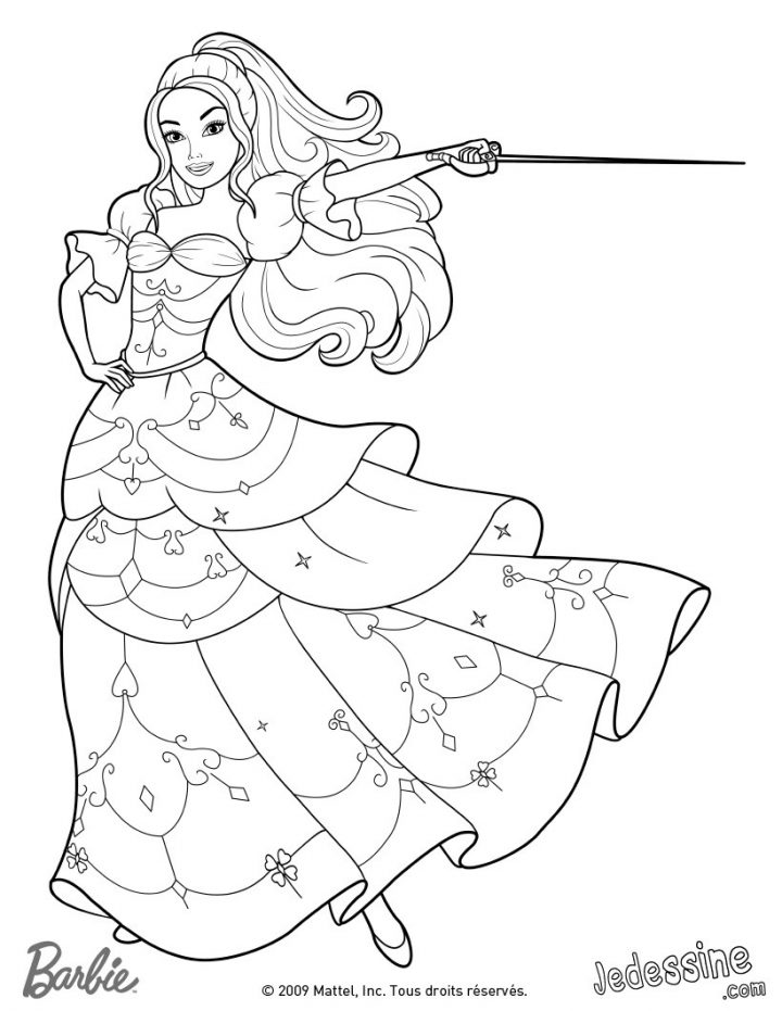 Coloriages Barbie Et Les 3 Mousquetaires – 69 Coloriages concernant Coloriage D Épée