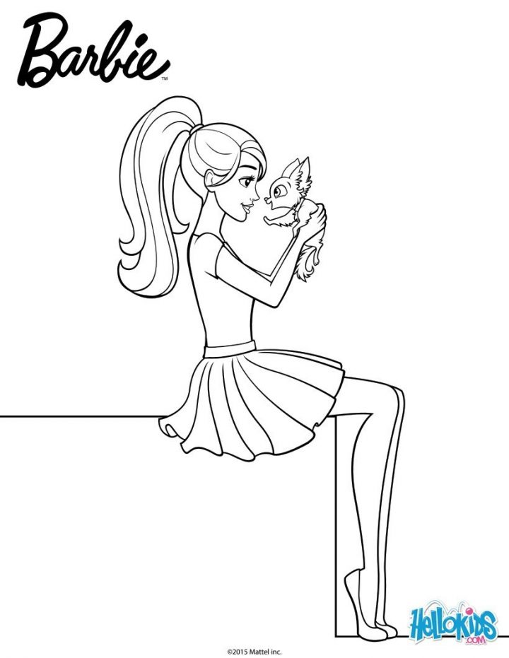 Coloriages Barbie Et Son Petit Chiot – Fr.hellokids serapportantà Coloriage De Chiot A Imprimer