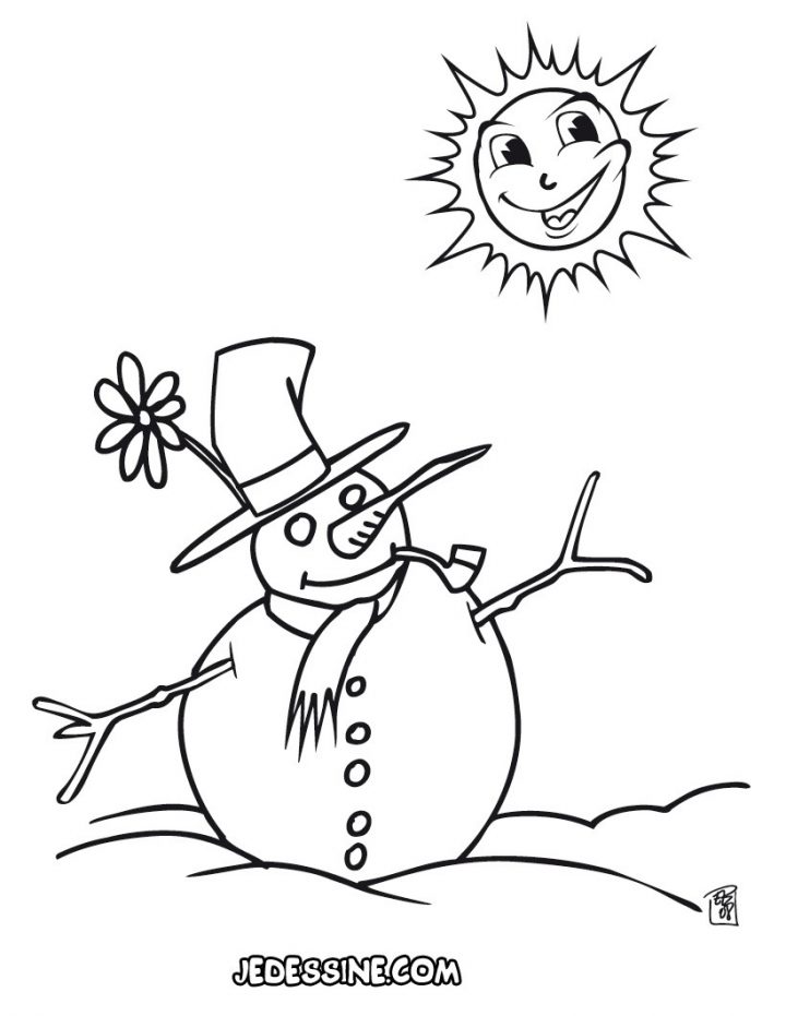 Coloriages Bonhomme De Neige À La Fin De L'hiver – Fr destiné Dessin Bonhomme De Neige A Imprimer