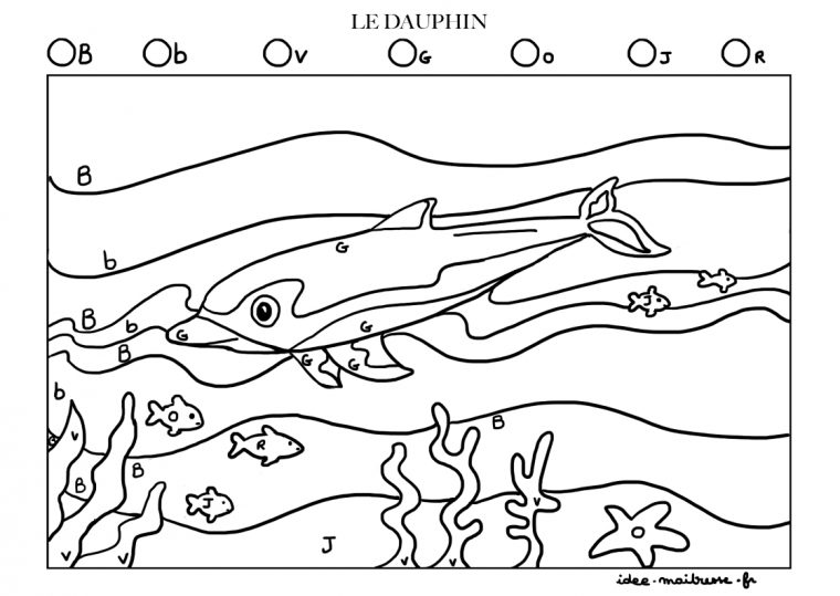 Coloriages Codés Du Dauphin Pour Maternelle Et Élémre avec Coloriage Codé Maternelle