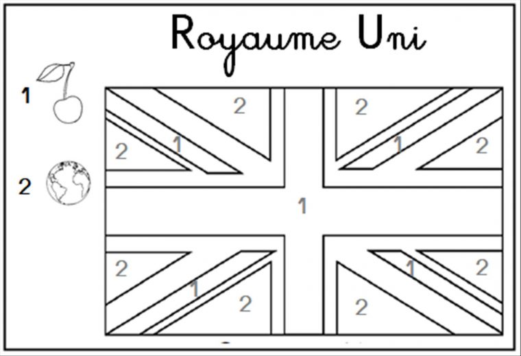 Coloriages Codés Pour Enfants Non Lecteurs : Les Drapeaux destiné Coloriage Codé Gs