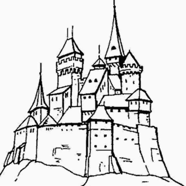 Coloriages. Coloriage Chateau Derrire Le Mur. Coloriage Le pour Image De Chateau Fort A Imprimer