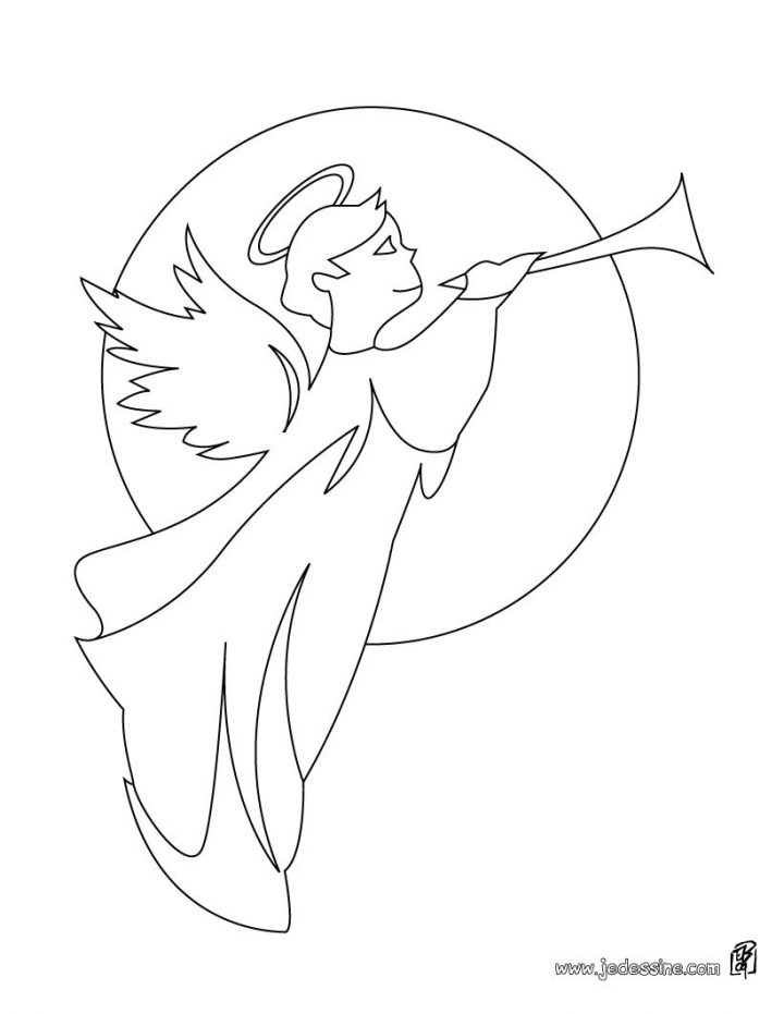 Coloriages Coloriage De L'ange Gabriel – Fr.hellokids dedans Ange A Colorier