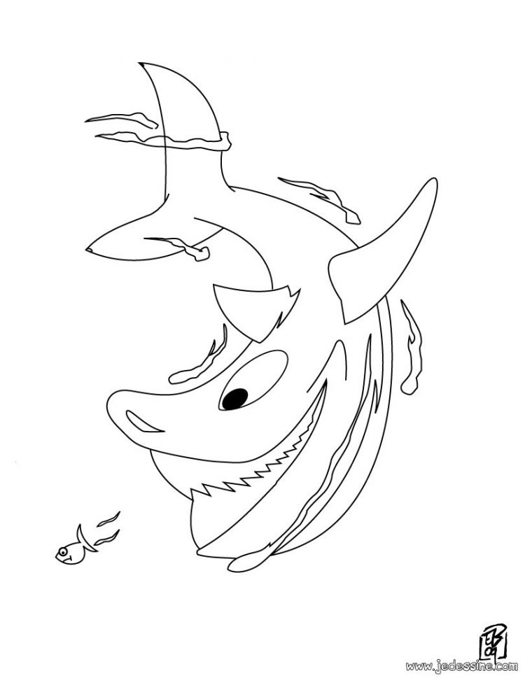 Coloriages Coloriage D'un Requin – Fr.hellokids à Dessin De Requin À Imprimer