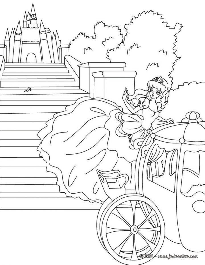 Coloriages Coloriage Gratuit De Cendrillon – Fr.hellokids à Cendrillon À Colorier