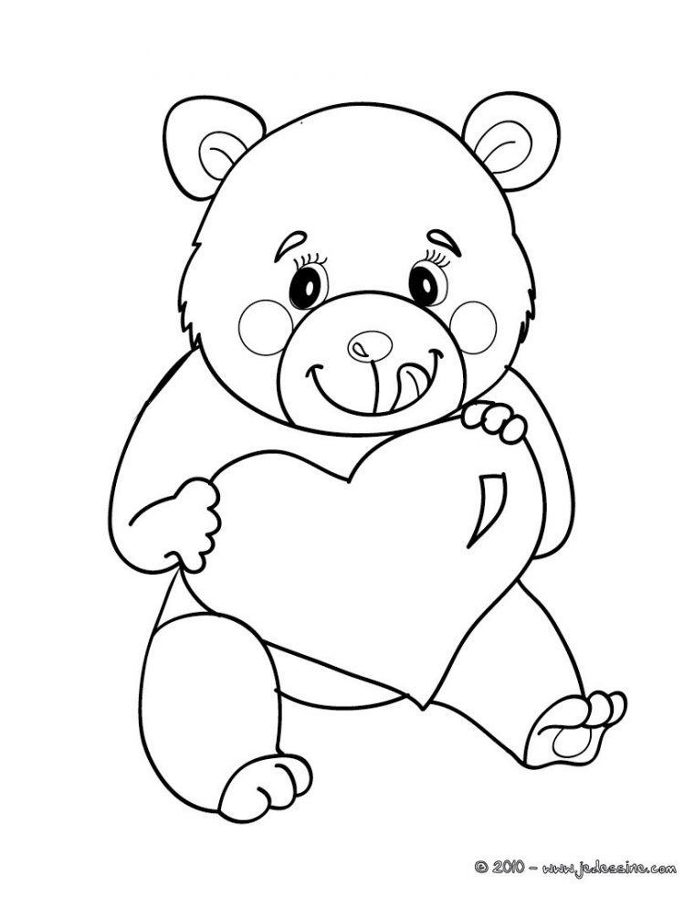 Coloriages Coloriage Ourson Au Coeur À Imprimer – Fr intérieur Ourson A Colorier Et Imprimer