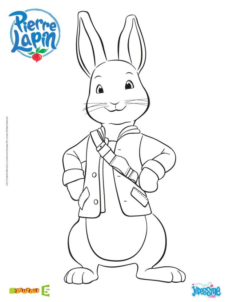 Coloriages Coloriage Pierre Lapin À Imprimer – Fr.hellokids destiné Dessin De Lapin A Imprimer