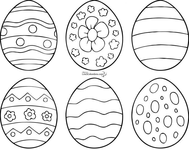 Coloriages De 6 Modele D Oeuf De Paques A Imprimer à Dessin D Oeuf