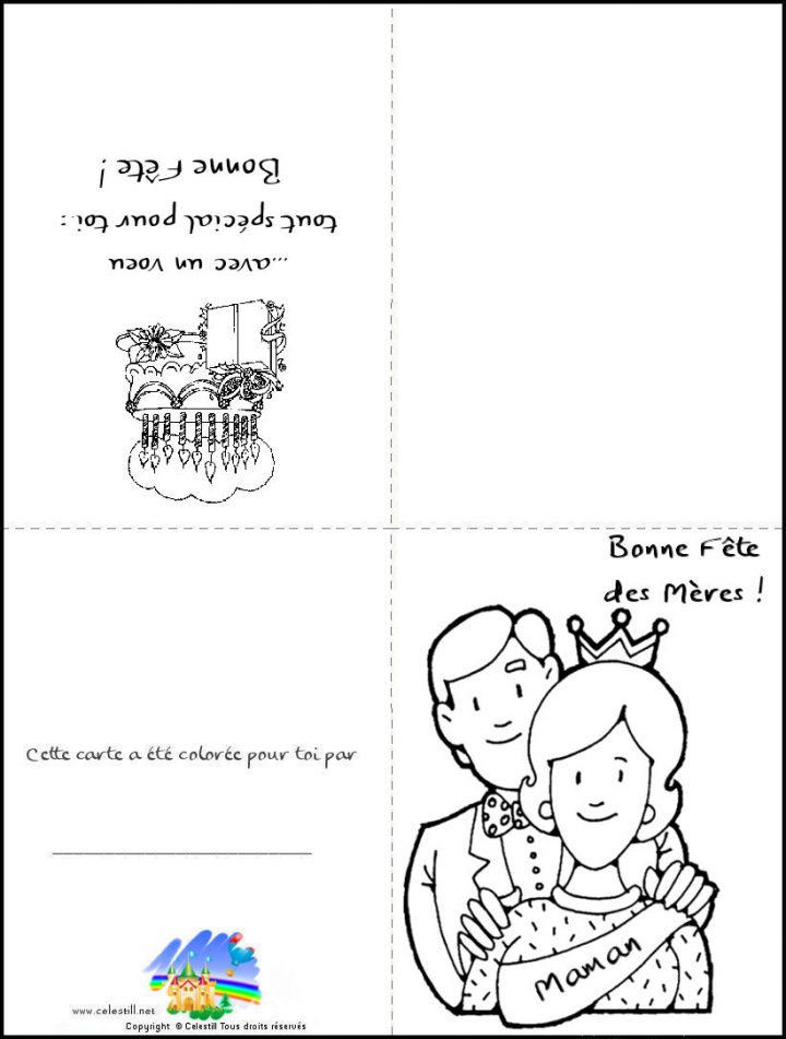 Coloriages Enfants – Carte À Imprimer Et À Colorier Bonne tout Carte A Imprimer Fete Des Meres