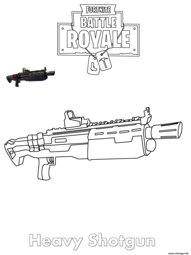 Coloriages Et Dessins Fortnite : Armes Du Jeu – Breakflip à Comment Dessiner Un Fusil