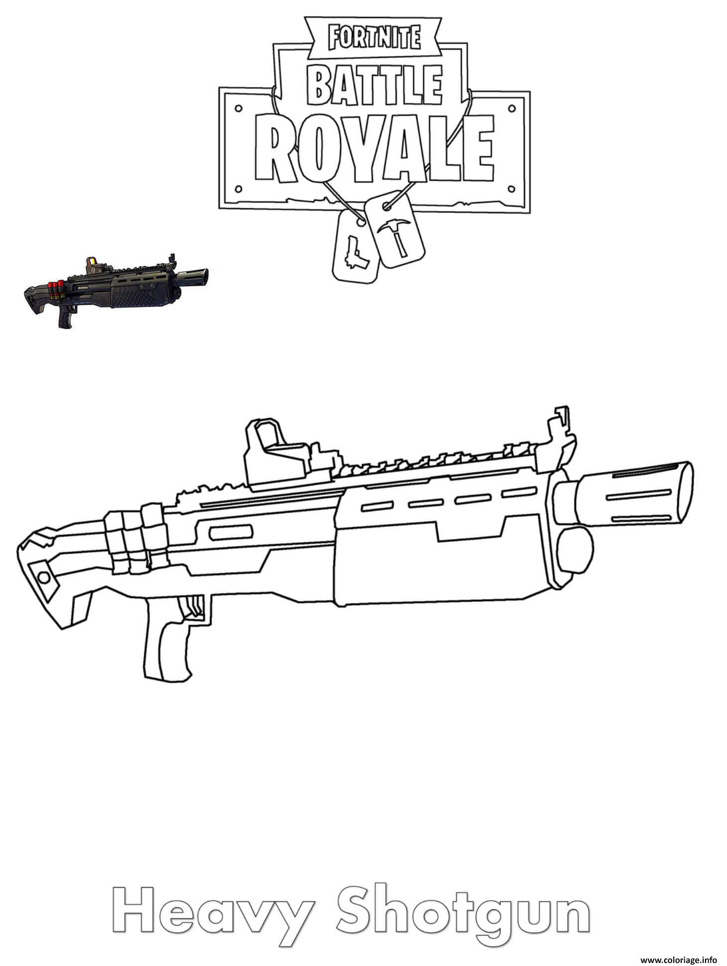 Coloriages Et Dessins Fortnite : Armes Du Jeu - Breakflip à Comment Dessiner Un Fusil