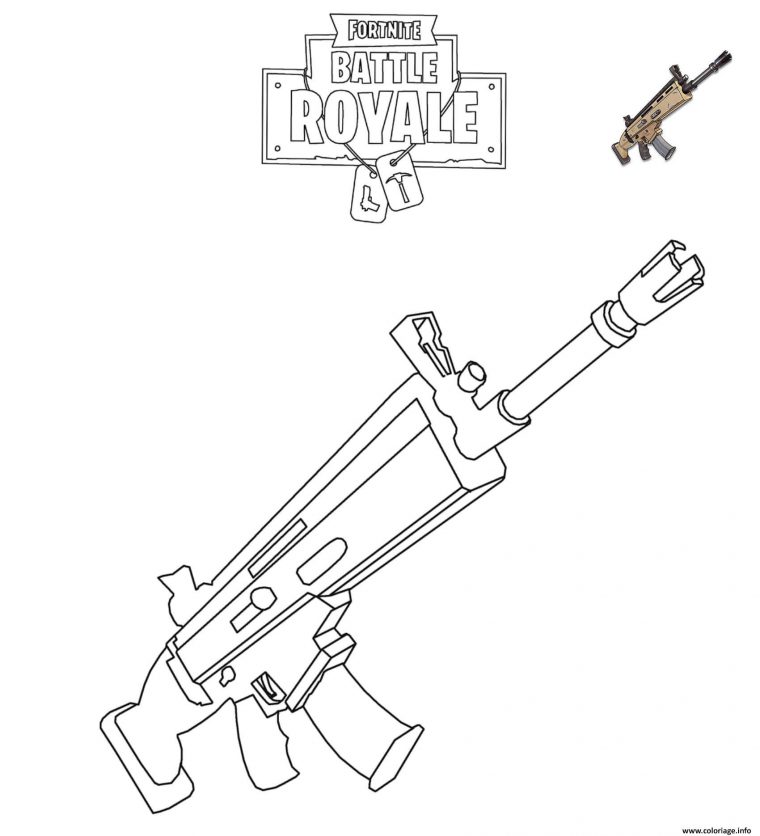 Coloriages Et Dessins Fortnite : Armes Du Jeu – Breakflip concernant Comment Dessiner Un Fusil