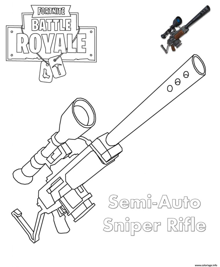 Coloriages Et Dessins Fortnite : Armes Du Jeu – Breakflip pour Comment Dessiner Un Fusil