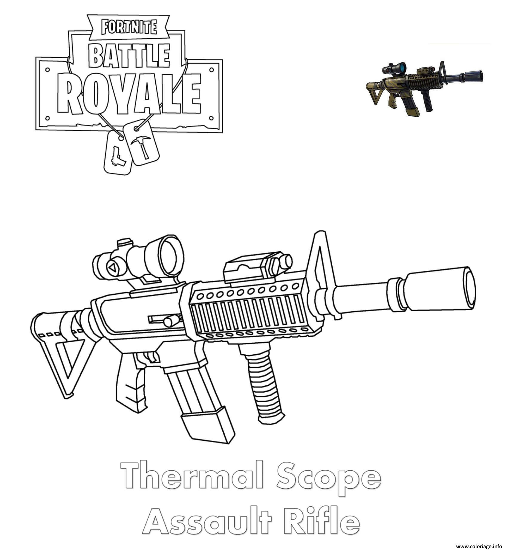 Coloriages Et Dessins Fortnite : Armes Du Jeu - Breakflip pour Comment Dessiner Un Fusil 