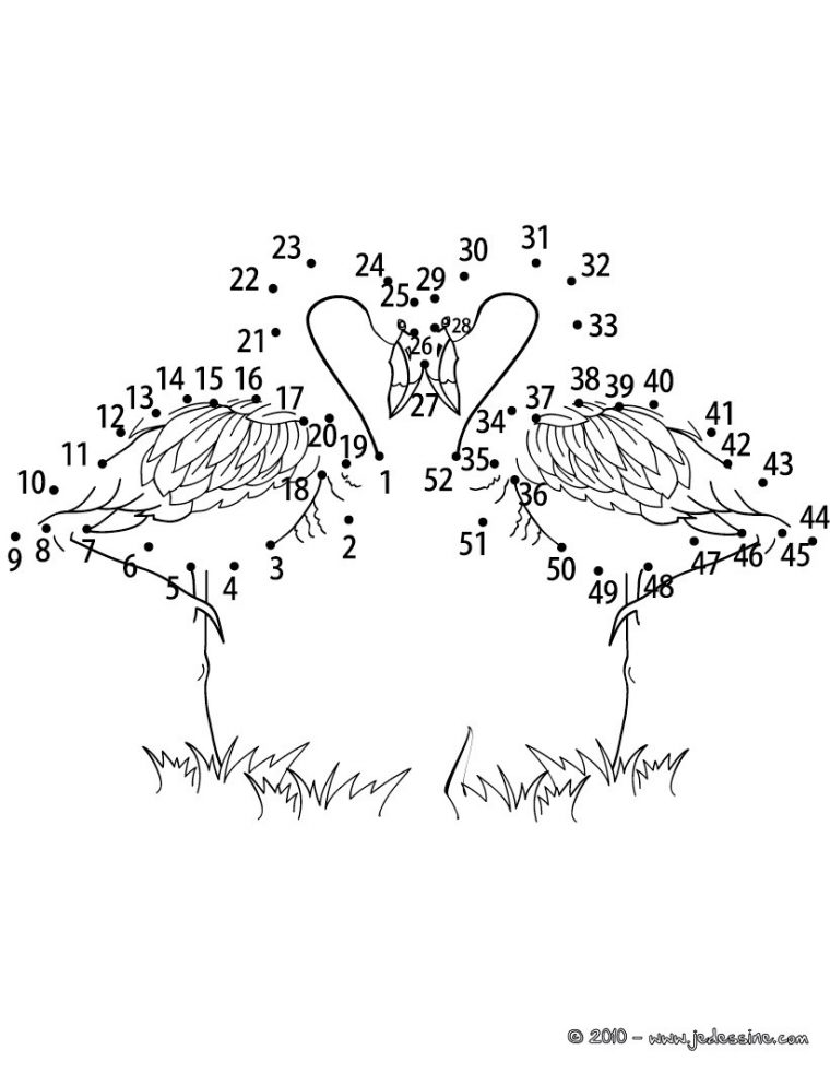 Coloriages Flamants Points À Relier Moyen – Fr.hellokids tout Relier Les Points De 1 À 30