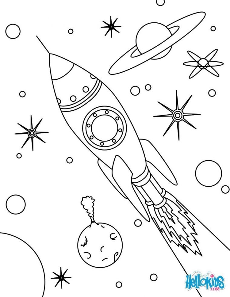 Coloriages Fusée De L'espace – Fr.hellokids pour Fusée À Imprimer