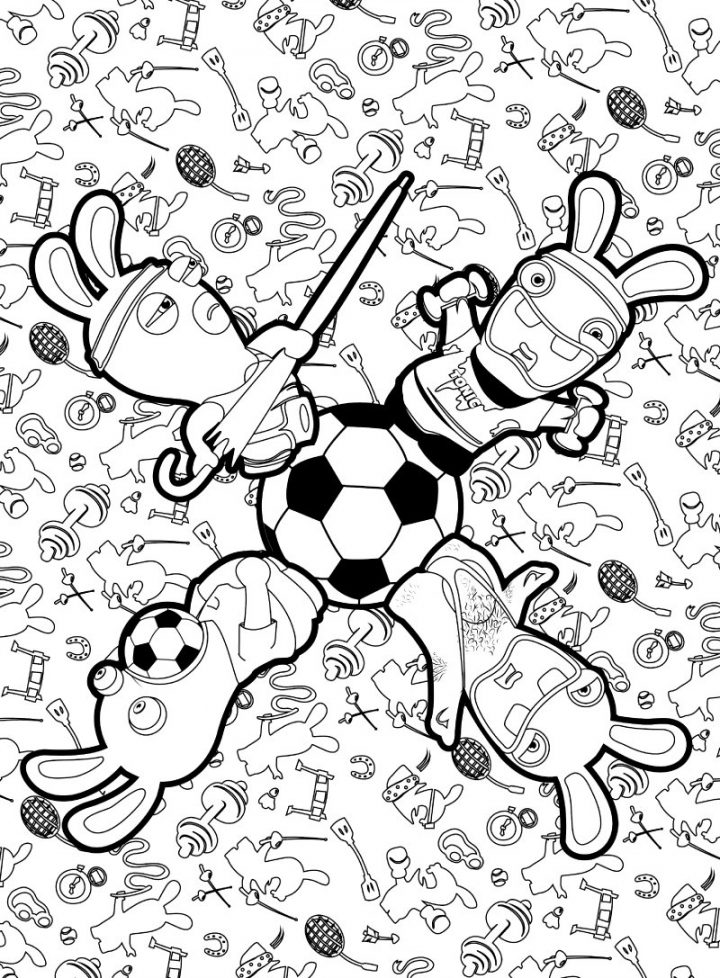 Coloriages Lapins Crétins – Le Coin Des Animateurs intérieur Lapin Crétin À Colorier