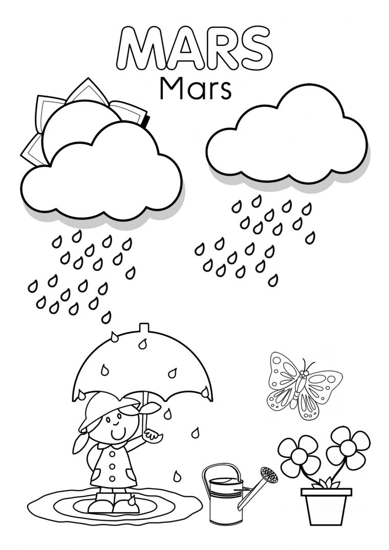 Coloriages Mars – Assistante Maternelle Argenteuil – Orgemont intérieur Mois À Colorier Maternelle