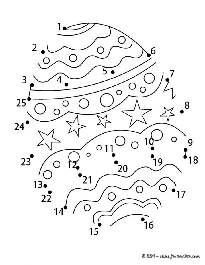 Coloriages Oeufs De Pâques Points À Relier – Fr.hellokids destiné Dessin A Relier