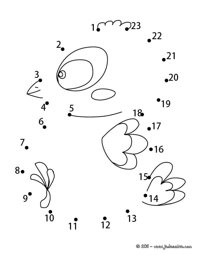 Coloriages Petite Poulette Pâques – Fr.hellokids dedans Jeux Point À Relier