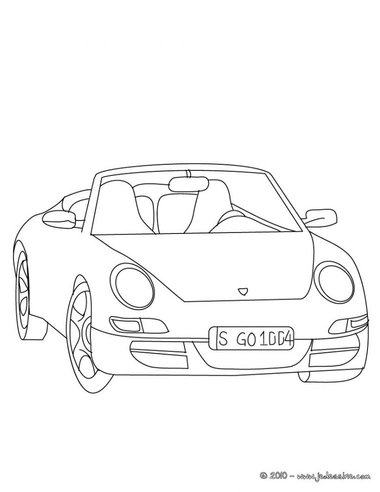 Coloriages Porsche Carrera À Colorier – Fr.hellokids destiné Apprendre A Dessiner Une Voiture