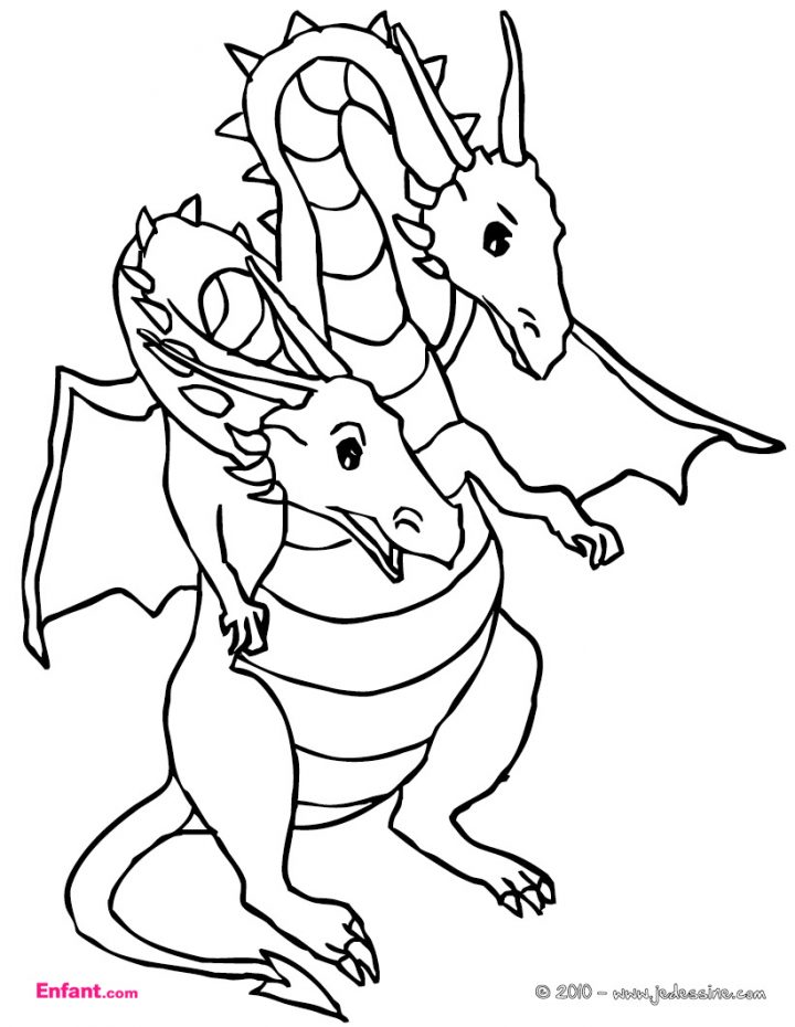 Coloriages Pour Garçon: Le Dragon À Deux Têtes avec Coloriage En Ligne 3 Ans