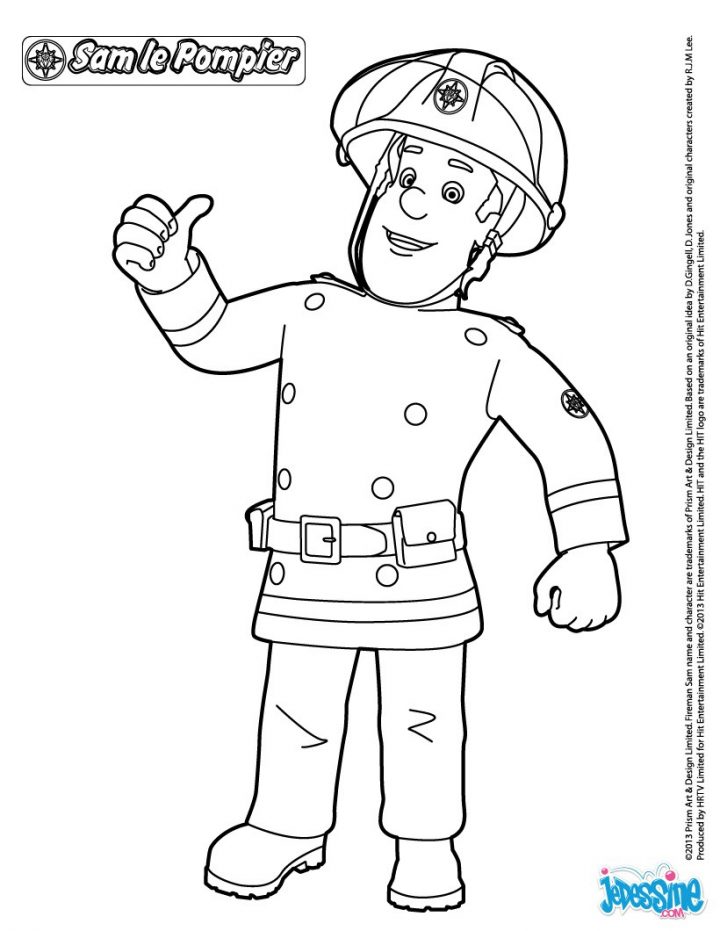 Coloriages Sam Le Pompier À Imprimer – Fr.hellokids destiné Dessin De Pompier À Imprimer