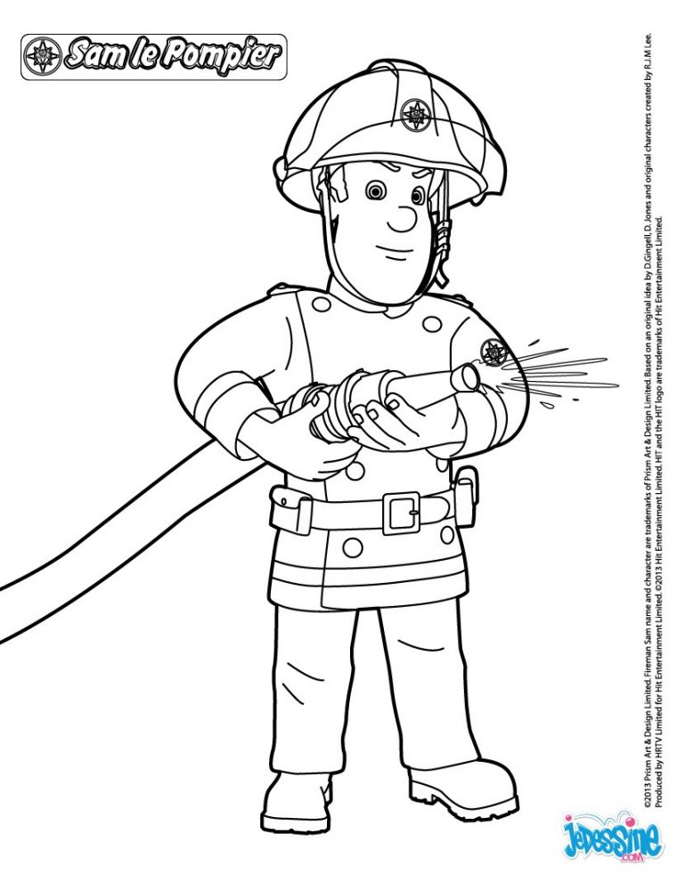 Coloriages Sam Le Pompier – Fr.hellokids destiné Coloriage Pompier A Imprimer Gratuit