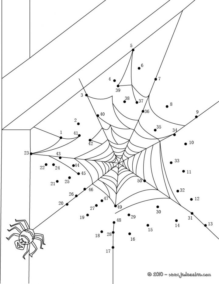 Coloriages Toile D'araignée D'halloween – Fr.hellokids concernant Toile D Araignée Dessin