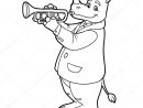 Coloring Book For Children: Rhino And Trumpet — Stock Vector encequiconcerne Trompette À Colorier