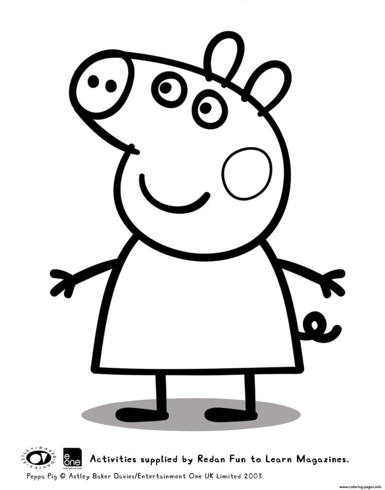 Coloring Pages : Coloring Happy Peppa Pig Printable For Kids intérieur Peppa Pig A Colorier