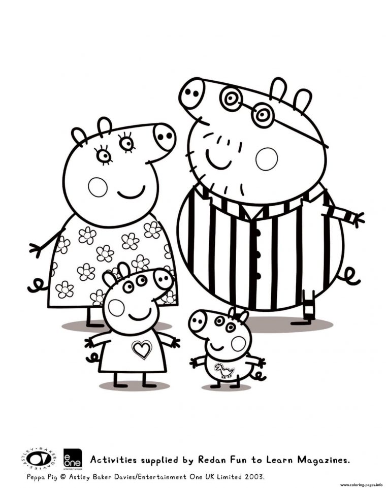 Coloring Pages : Coloring Peppa And Family Pyjama Pig intérieur Peppa Pig A Colorier