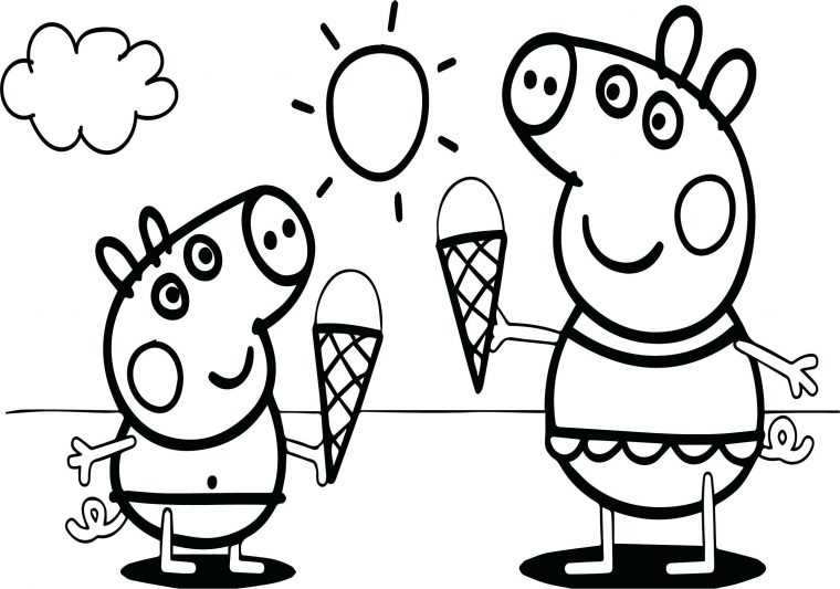 Coloring Pages : Coloring Pigoring Photo In Mud Cute Peppa à Peppa Pig A Colorier