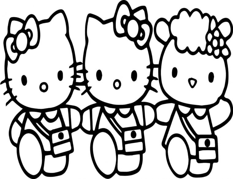 Coloring Pages : Free Coloring Of Hello Kitty And Friends tout Hello Kitty À Dessiner