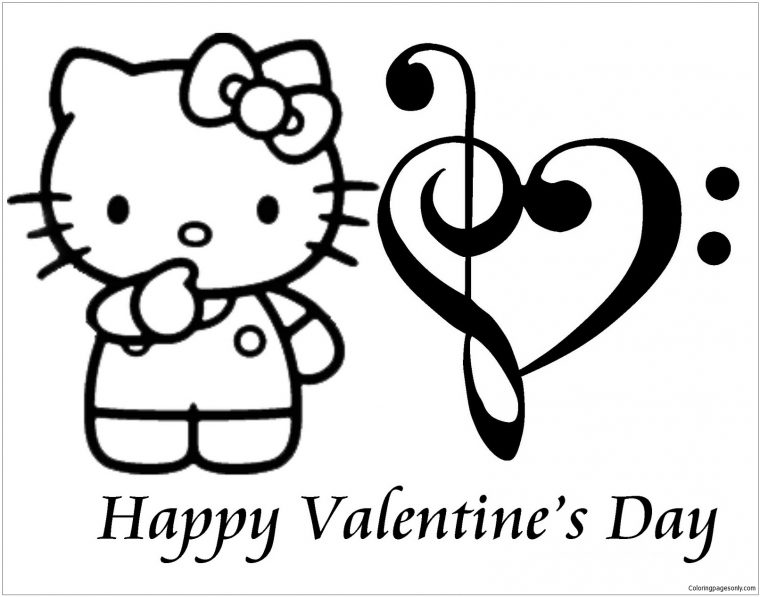 Coloring Pages : Hello Kitty Valentine Coloring Free Baby serapportantà Hello Kitty À Dessiner