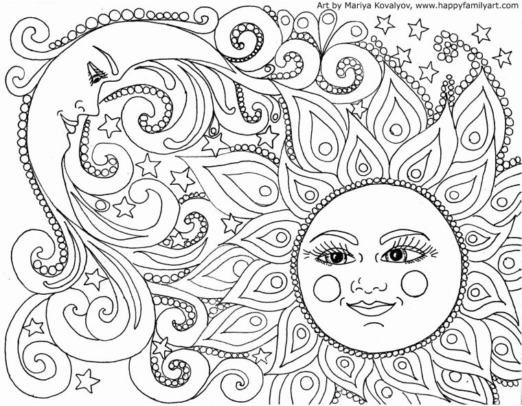 Coloring Pages : Mandala Sun And Moon Coloring Free dedans Mandala Fée