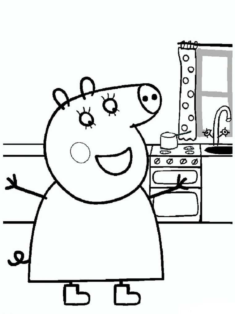 Coloring Pages : Peppa Pig Coloring Her Family And Friends dedans Peppa Pig A Colorier