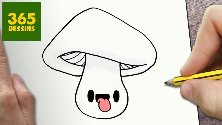 Comment Dessiner Champignon Kawaii Étape Par Étape – Dessins Kawaii Facile pour Dessiner Un Champignon