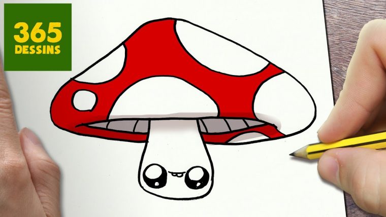 Comment Dessiner Champignon Kawaii Étape Par Étape – Dessins Kawaii Facile tout Dessiner Un Champignon