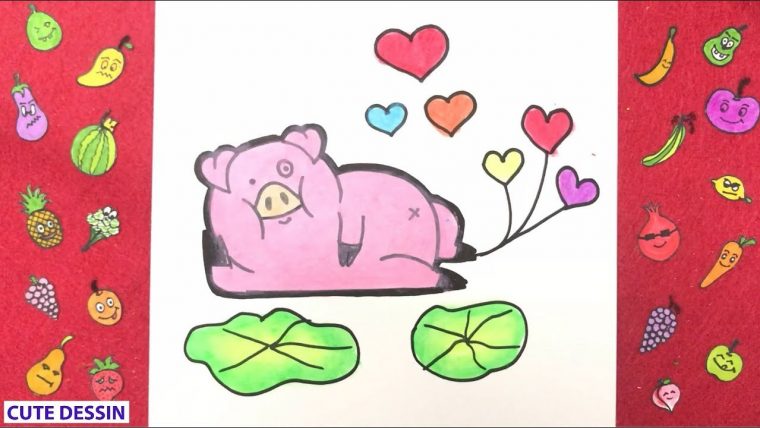 Comment Dessiner Et Colorier Un Cochon Mignon Facilement Étape Par Étape 6  – Dessin Cochon avec Dessin Cochon A Colorier