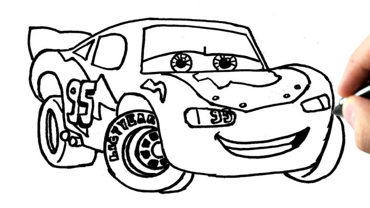 Comment Dessiner Flash Mcqueen (Cars) Tutoriel tout Coloriage De Flash Mcqueen