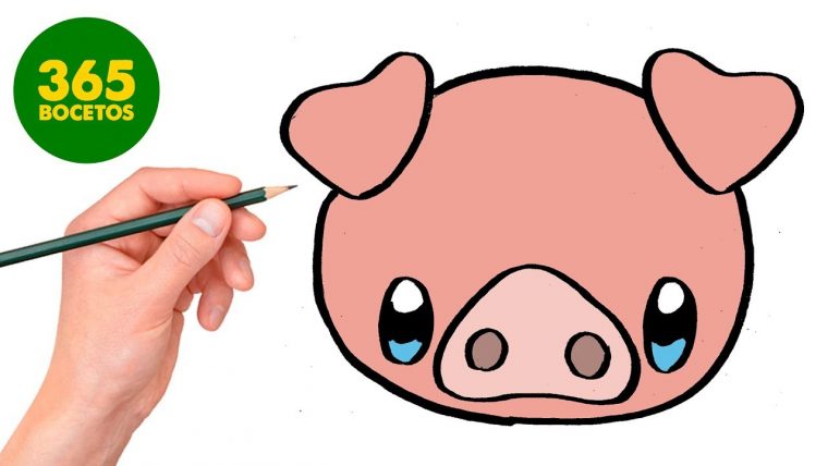 Comment Dessiner Petit Cochon Kawaii Étape Par Étape – Dessins Kawaii Facile tout Dessin A Colorier Cochon