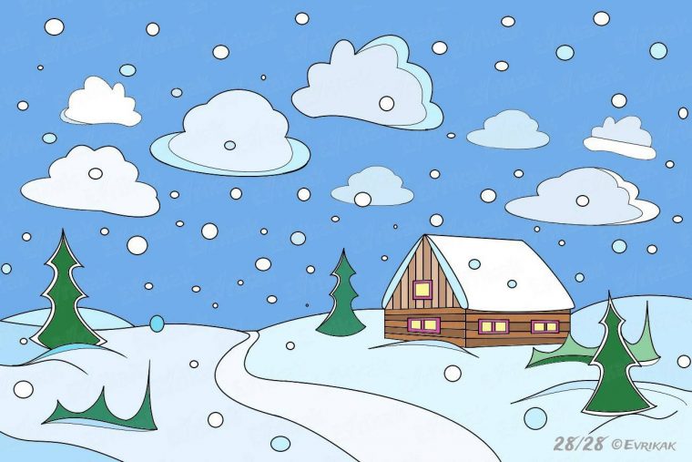 Comment Dessiner Un Hiver Neigeux tout Dessin De Paysage D Hiver