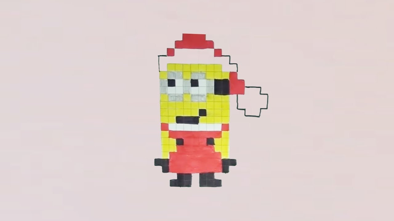 Comment Dessiner Un Minion Père Noël Pixel Art intérieur Pixel Art Pere Noel 