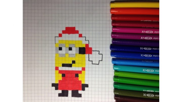 Comment Dessiner Un Minion Père Noël Pixel Art tout Pixel Art Pere Noel