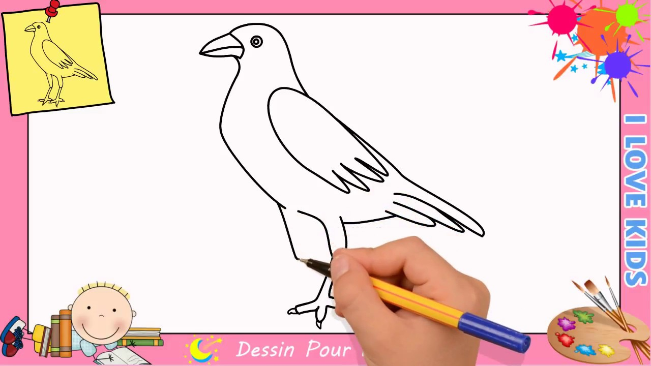 Comment Dessiner Un Oiseau Facilement Etape Par Etape Pour Enfants 1 pour Dessin D Oiseau Simple