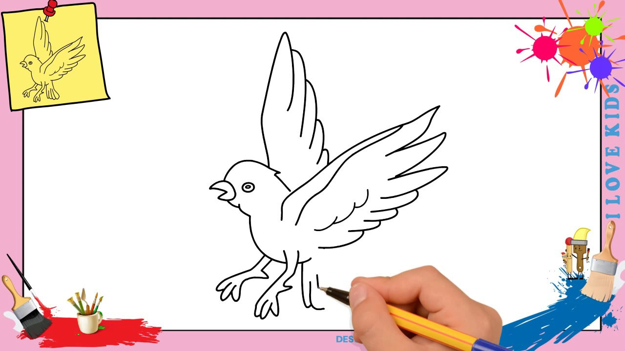 Comment Dessiner Un Oiseau Qui Vole Facilement Etape Par Etape à Dessin D Oiseau Simple 