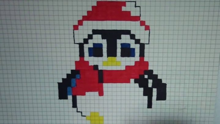 Comment Dessiner Un Pingouin De Noël Pixel Art avec Dessin Pixel Noel