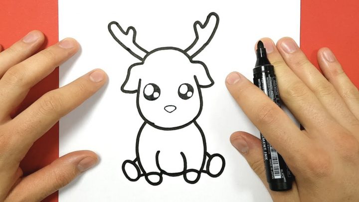 Comment Dessiner Un Renne Kawaii Assis intérieur Caribou Dessin