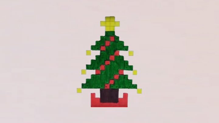 Comment Dessiner Un Sapin De Noël Pixel Art destiné Dessin Pixel Noel